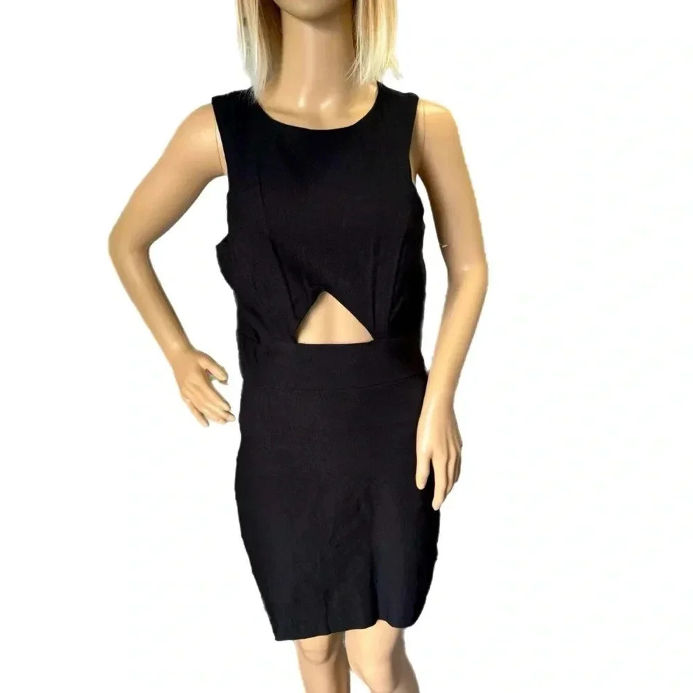 TRIXXI Womens 4/6 Black Sleeveless Pencil Cocktail Sheath Dress Juniors 7